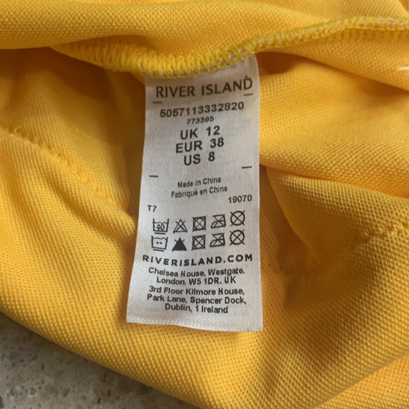 NWOT River Island SCOOP NECK FLORAL ONE-PIECE SWIMSUIT IN LIGHT ORANGE Size 8 - Picture 9 of 11